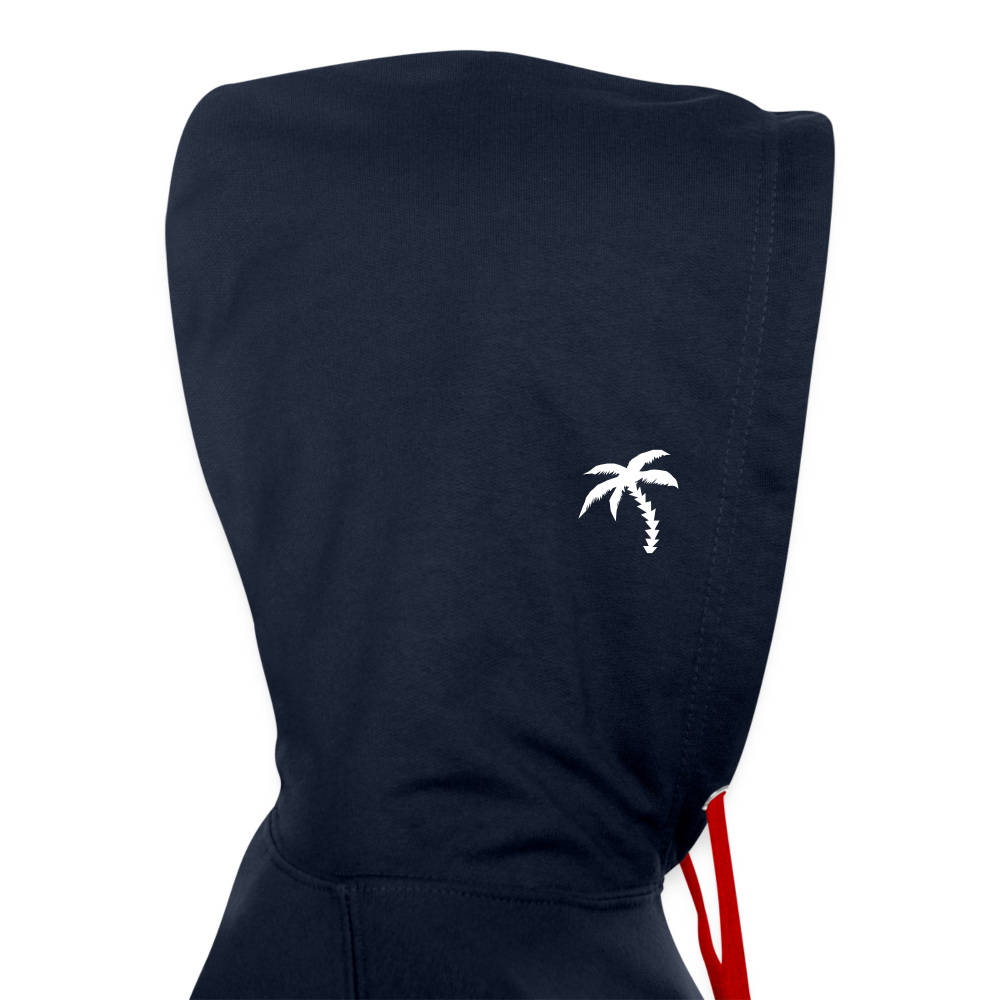 Herren Kapuzenpullover Hoodie - Navy/Rot