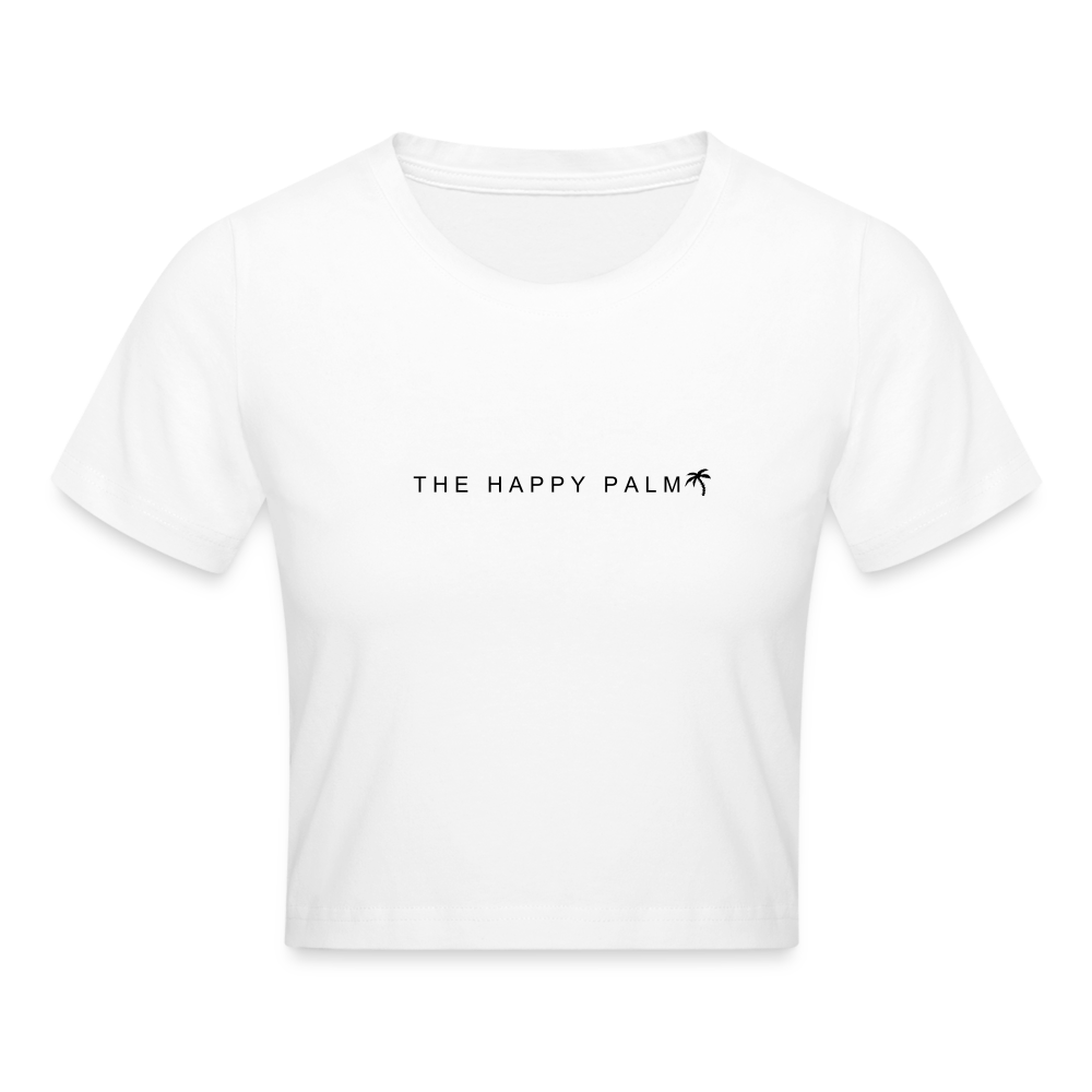 THE HAPPY PALM© Damen Crop T-Shirt - Weiß