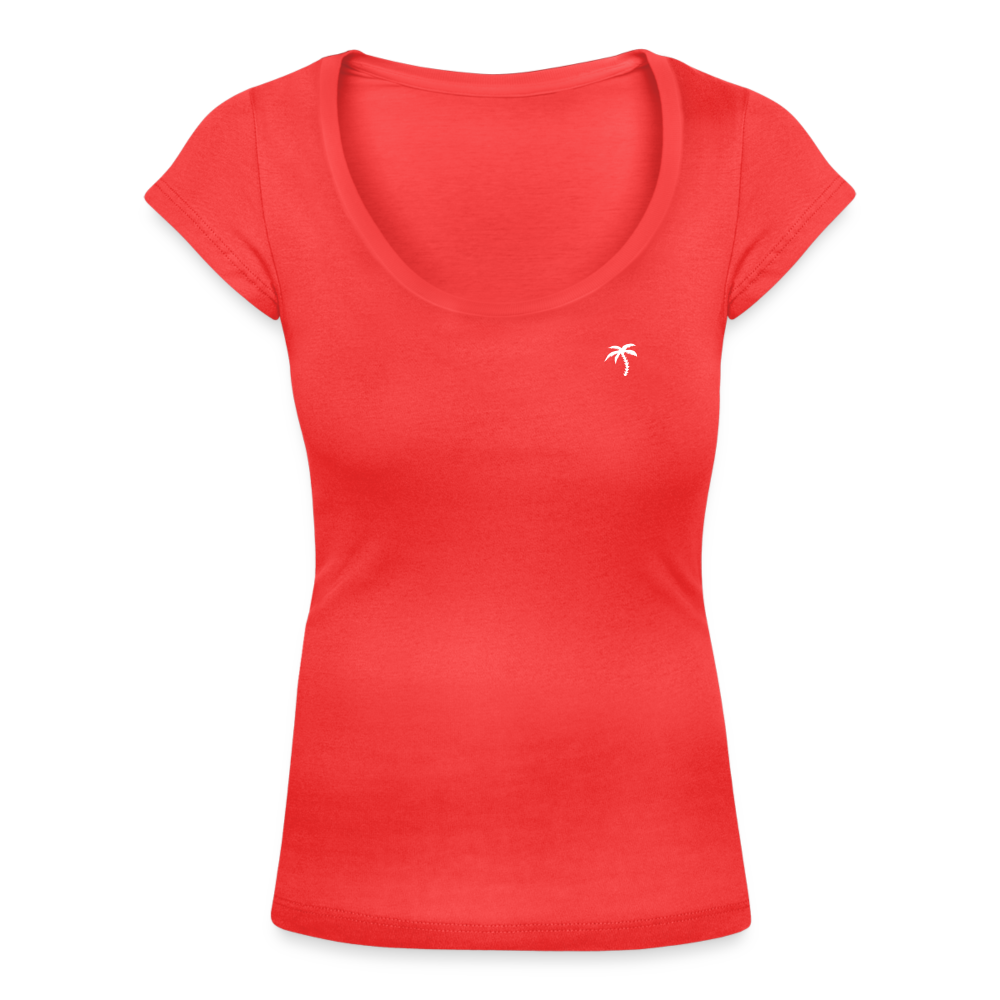 White Palm - Rundhalsshirt Damen - Koralle