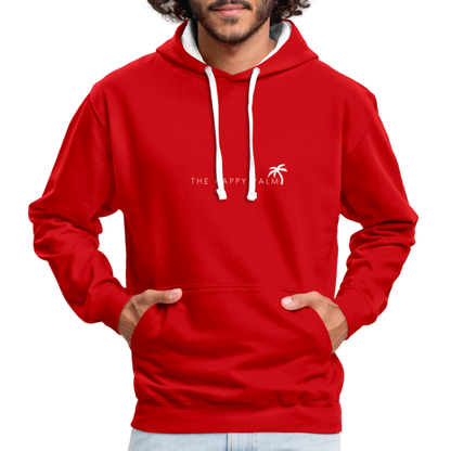 Herren Kapuzenpullover Hoodie - Rot/Weiß