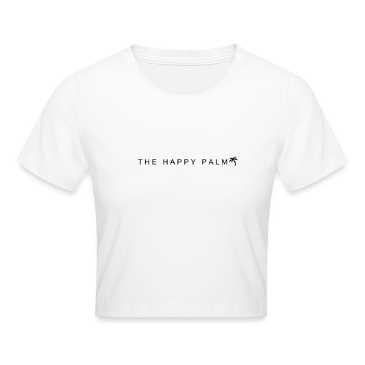 THE HAPPY PALM© Damen Crop T-Shirt - Weiß
