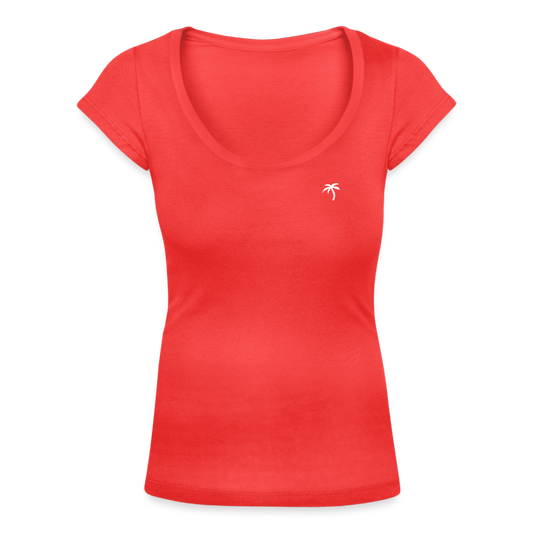 White Palm - Rundhalsshirt Damen - Koralle